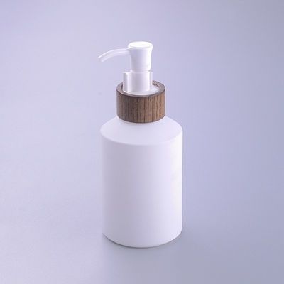 косое плечо 200ml покрыло опарникы белого стекла бамбуковые косметические с деревянной крышкой