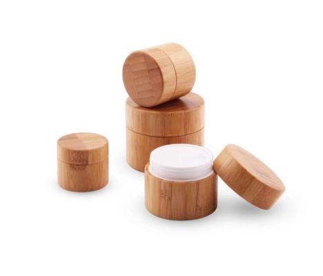 Новый опарник сливк Style50g Refillable пустой бамбуковый с пластиковым внутренним опарником Comsetics