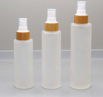 бутылка матированного стекла 50ml с Dia 37mm* H95mmn контейнера бамбуковой крышки косметическим