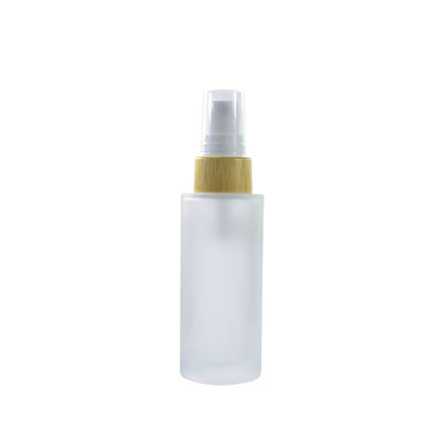 бутылка матированного стекла 50ml с Dia 37mm* H95mmn контейнера бамбуковой крышки косметическим