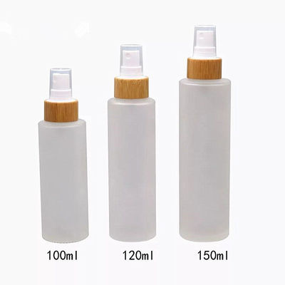 бутылка матированного стекла 50ml с Dia 37mm* H95mmn контейнера бамбуковой крышки косметическим