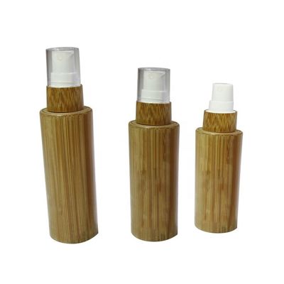 бутылка матированного стекла 50ml с Dia 37mm* H95mmn контейнера бамбуковой крышки косметическим
