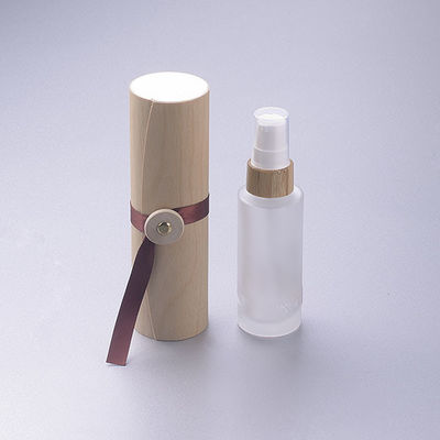 бутылка матированного стекла 50ml с Dia 37mm* H95mmn контейнера бамбуковой крышки косметическим