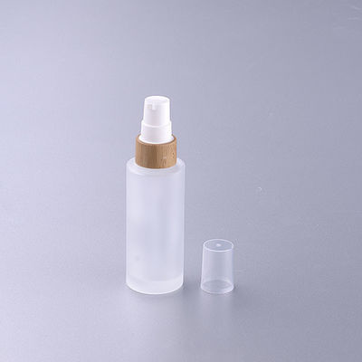 бутылка матированного стекла 50ml с Dia 37mm* H95mmn контейнера бамбуковой крышки косметическим