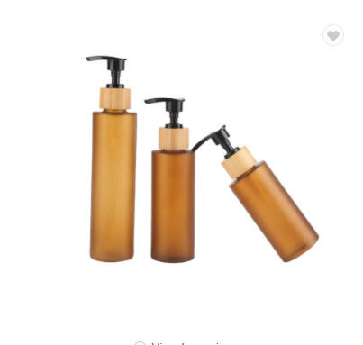 Амбер заморозило бутылку 100ml 150ml 200ml шампуня стеклянную с бамбуковым насосом лосьона
