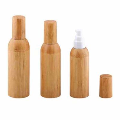 бутылка матированного стекла 50ml с Dia 37mm* H95mmn контейнера бамбуковой крышки косметическим
