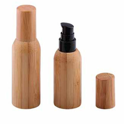 бутылка матированного стекла 50ml с Dia 37mm* H95mmn контейнера бамбуковой крышки косметическим