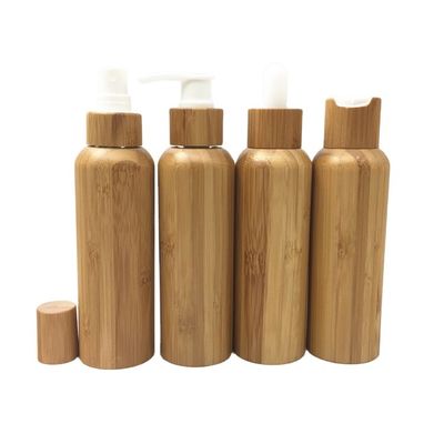 бутылка матированного стекла 50ml с Dia 37mm* H95mmn контейнера бамбуковой крышки косметическим