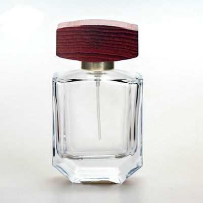 флакон духов ясности 50ml стеклянный с крышками collarwith брызг крышки и насоса деревянными