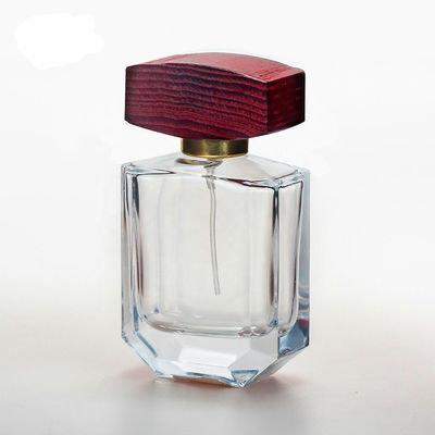 флакон духов ясности 50ml стеклянный с крышками collarwith брызг крышки и насоса деревянными