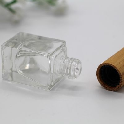 бутылка стеклянной бутылки квадратного макияжа крышки бутылки маникюра бамбукового косметическая пустая
