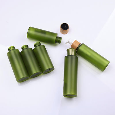 Упаковка дружелюбного skincare Eco бамбуковая косметическая с зеленой бутылкой ЛЮБИМЦА