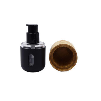 Бутылка любимца крышки косметической бутылки учреждения 30ml лосьона черной пластиковой бамбуковая
