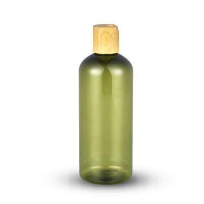 Горячая продавая бутылка шампуня лосьона ЛЮБИМЦА 300ml янтарная зеленая с бамбуковой крышкой