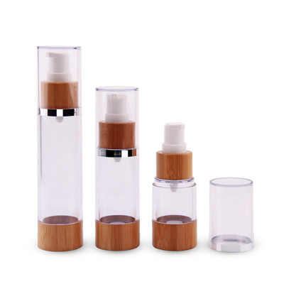 пустой безвоздушный насос 50ml разливает суть по бутылкам бамбукового Refillable пластикового вакуума косметическую