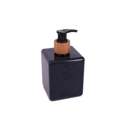 черная квадратная бутылка ванны шампуня 250ml с бутылками бамбукового cleanser насоса пластиковыми