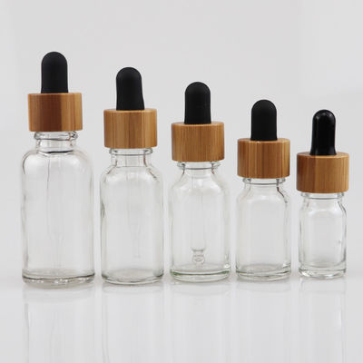 бутылка эфирного масла 100ml стеклянная косметическая с бамбуковой кожей Брауном заботы капельницы
