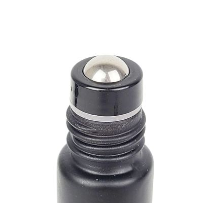 10ml In Stock Black Perfume Glass Essential Oil Roller Bottles With Bamboo Cap