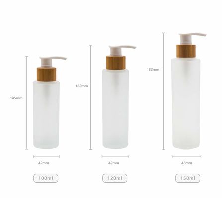 бутылка матированного стекла 120ml с бамбуковой косметической кожей заботы насоса контейнера лосьона